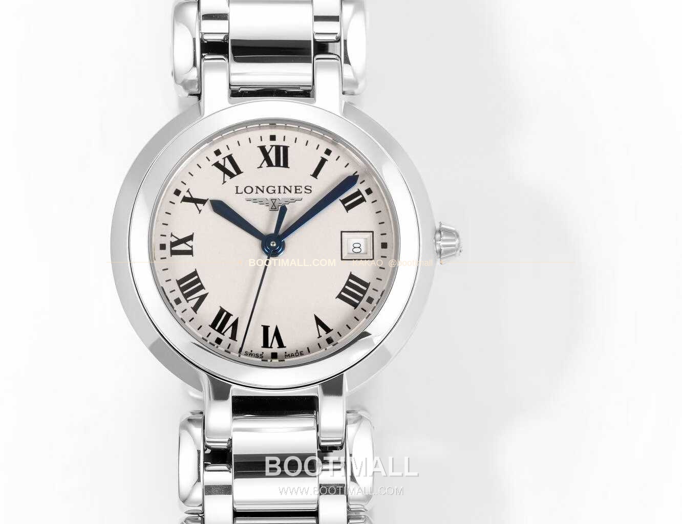 롱진 프리마루나 스틸 화이트자개 로만인덱스 블루핸즈 쿼츠 Longines PrimaLuna Steel Mother of Pearl Roman Index Blue Hands Quartz 30mm 2