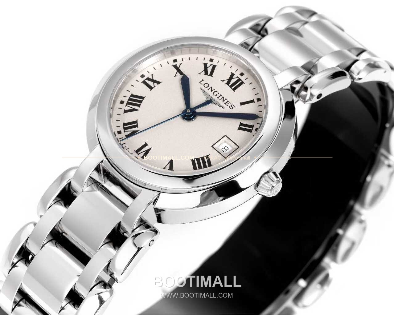 롱진 프리마루나 스틸 화이트자개 로만인덱스 블루핸즈 쿼츠 Longines PrimaLuna Steel Mother of Pearl Roman Index Blue Hands Quartz 30mm 5
