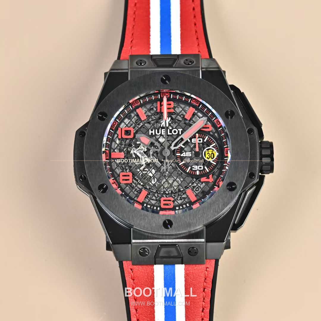 위블로 빅뱅 페라리 티타늄 카본 스켈레톤 크로노그래프 오토매틱 Hublot Big Bang Ferrari Titanium Carbon Skeleton Chronograph Automatic 45mm 1