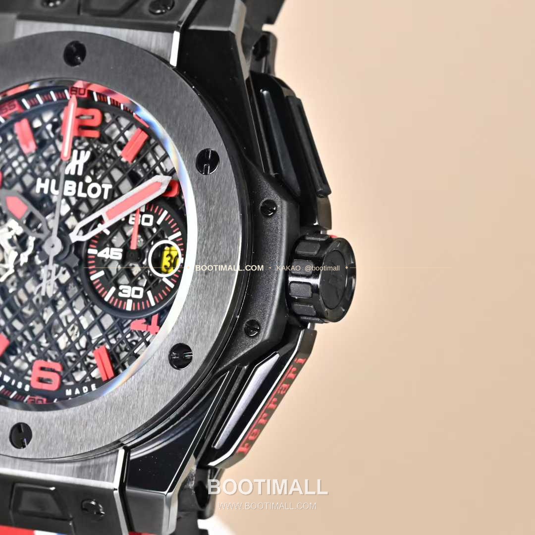 위블로 빅뱅 페라리 티타늄 카본 스켈레톤 크로노그래프 오토매틱 Hublot Big Bang Ferrari Titanium Carbon Skeleton Chronograph Automatic 45mm 5