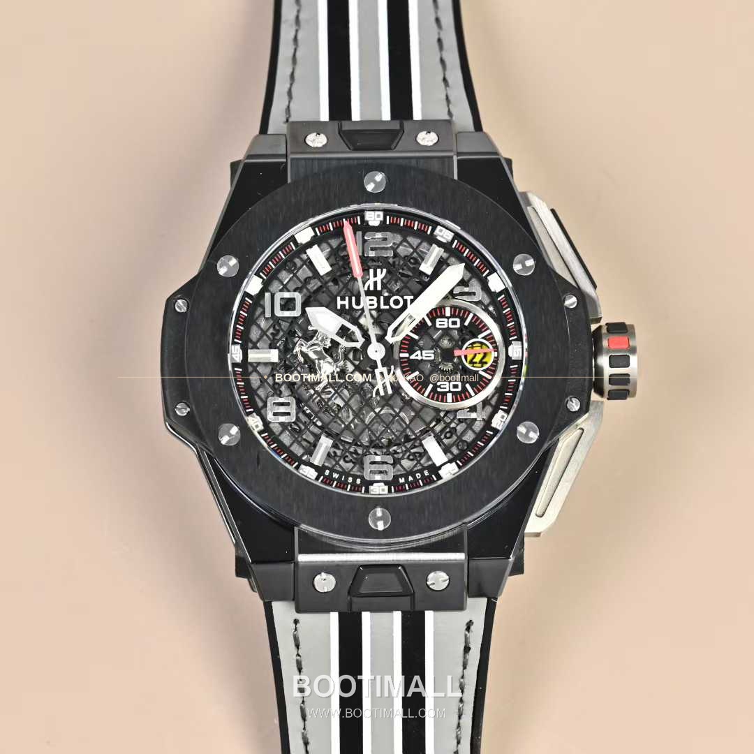 위블로 빅뱅 페라리 티타늄 카본 스켈레톤 크로노그래프 오토매틱 Hublot Big Bang Ferrari Titanium Carbon Skeleton Chronograph Automatic 45mm 1