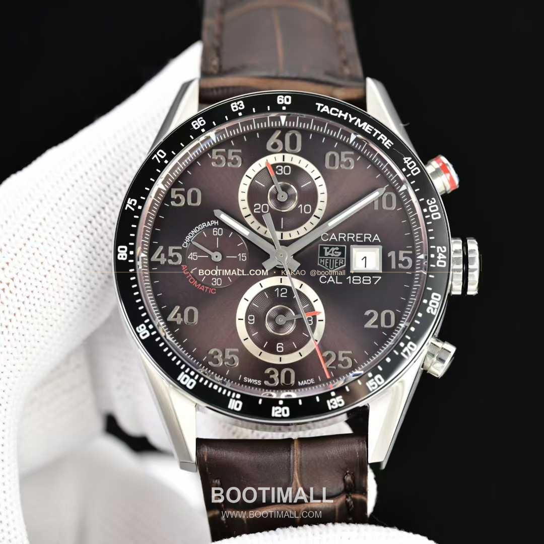 태그호이어 카레라 스틸 브라운다이얼 크로노그래프 오토매틱 TAG Heuer Carrera Steel Brown Dial Chronograph Automatic CV2A12.FC6236 43mm 1