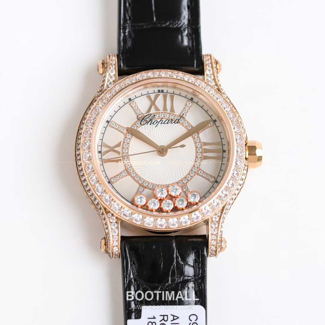 쇼파드 해피스포트 스틸 다이아몬드 자개다이얼 플로팅젬 오토매틱 Chopard Happy Sport Steel Diamond Mother of Pearl Floating Gems Automatic 36mm 1