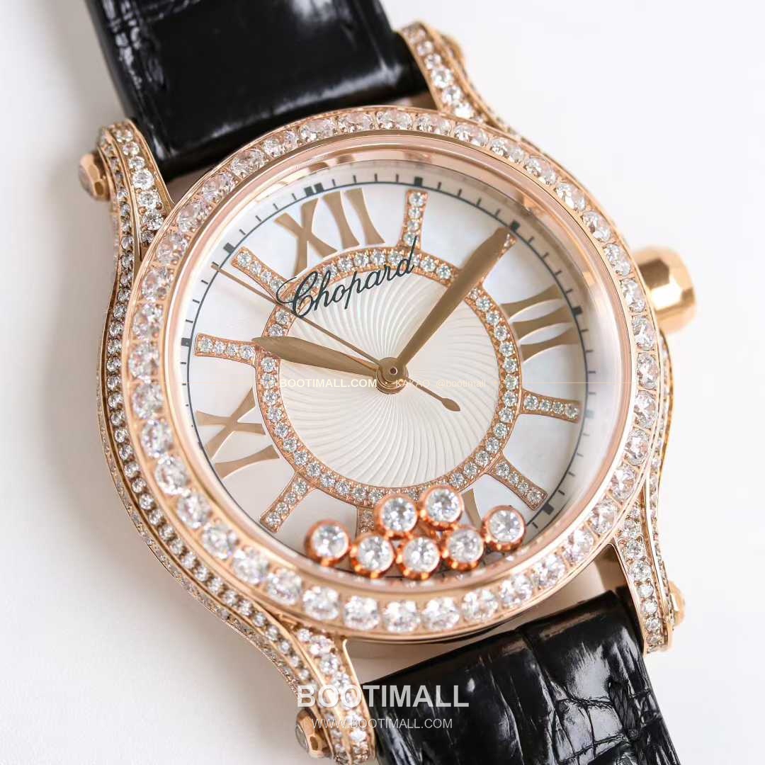 쇼파드 해피스포트 스틸 다이아몬드 자개다이얼 플로팅젬 오토매틱 Chopard Happy Sport Steel Diamond Mother of Pearl Floating Gems Automatic 36mm 3