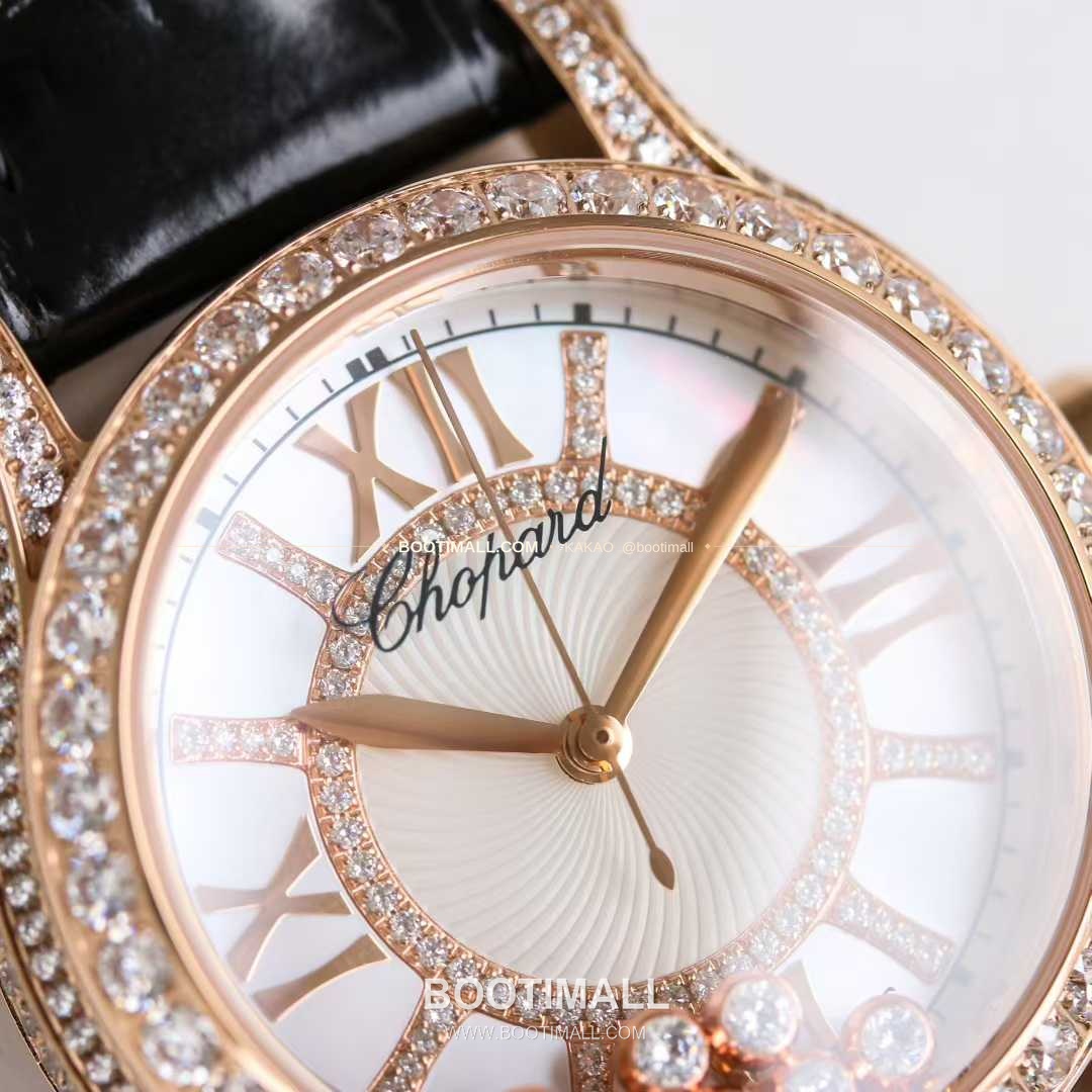 쇼파드 해피스포트 스틸 다이아몬드 자개다이얼 플로팅젬 오토매틱 Chopard Happy Sport Steel Diamond Mother of Pearl Floating Gems Automatic 36mm 4