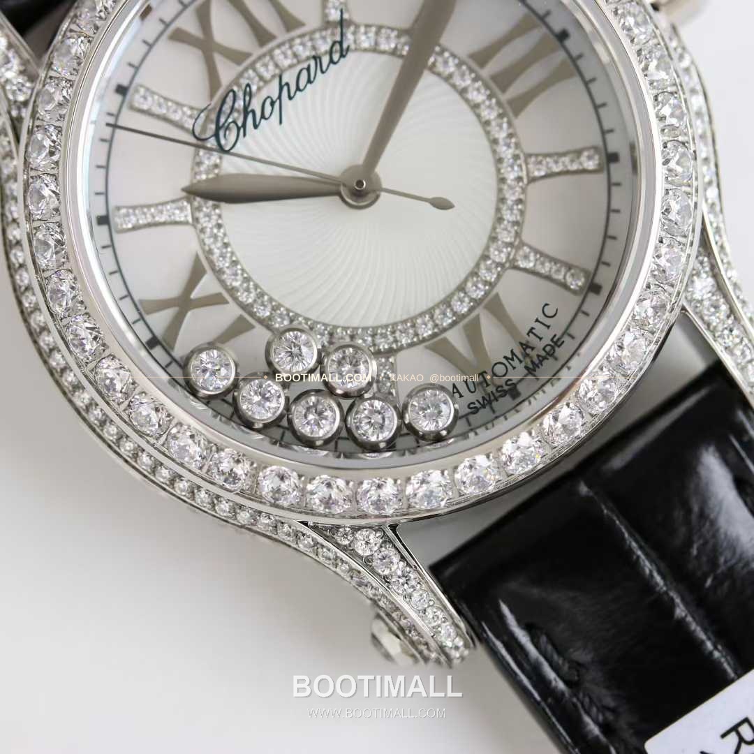 쇼파드 해피스포트 스틸 다이아몬드 자개다이얼 플로팅젬 오토매틱 Chopard Happy Sport Steel Diamond Mother of Pearl Floating Gems Automatic 36mm 5