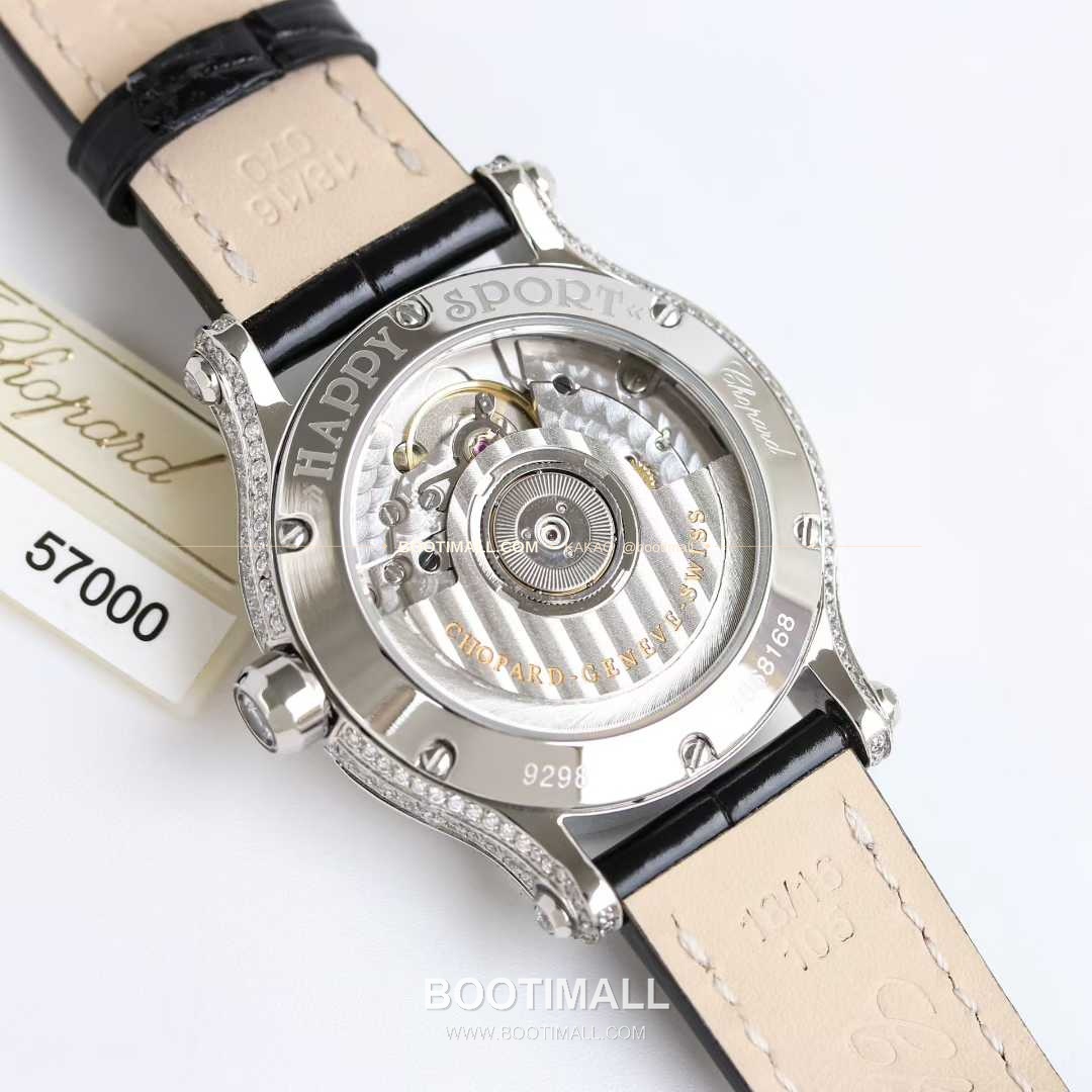 쇼파드 해피스포트 스틸 다이아몬드 자개다이얼 플로팅젬 오토매틱 Chopard Happy Sport Steel Diamond Mother of Pearl Floating Gems Automatic 36mm 8