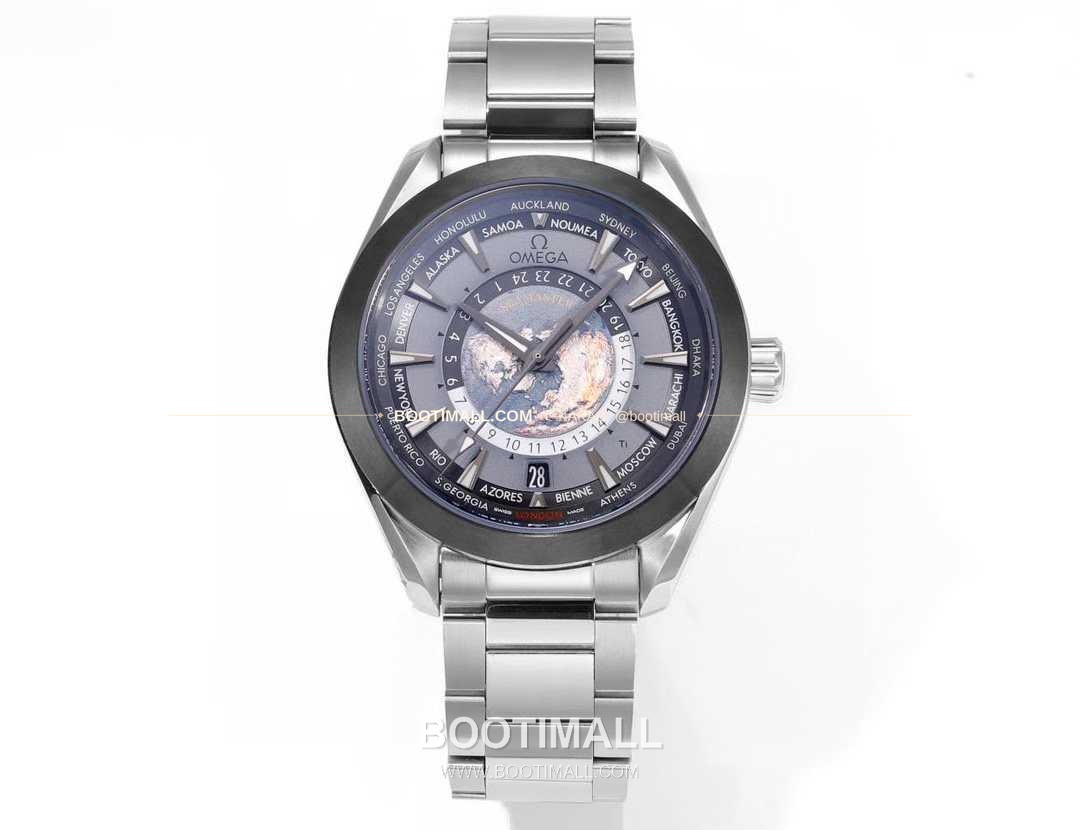 오메가 씨마스터 월드타이머 스틸 블루다이얼 월드타임 오토매틱 Omega Seamaster Worldtimer Steel Blue Dial World Time Automatic 220.10.43.22.03.001 43mm 1