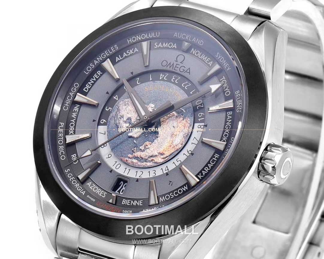 오메가 씨마스터 월드타이머 스틸 블루다이얼 월드타임 오토매틱 Omega Seamaster Worldtimer Steel Blue Dial World Time Automatic 220.10.43.22.03.001 43mm 3