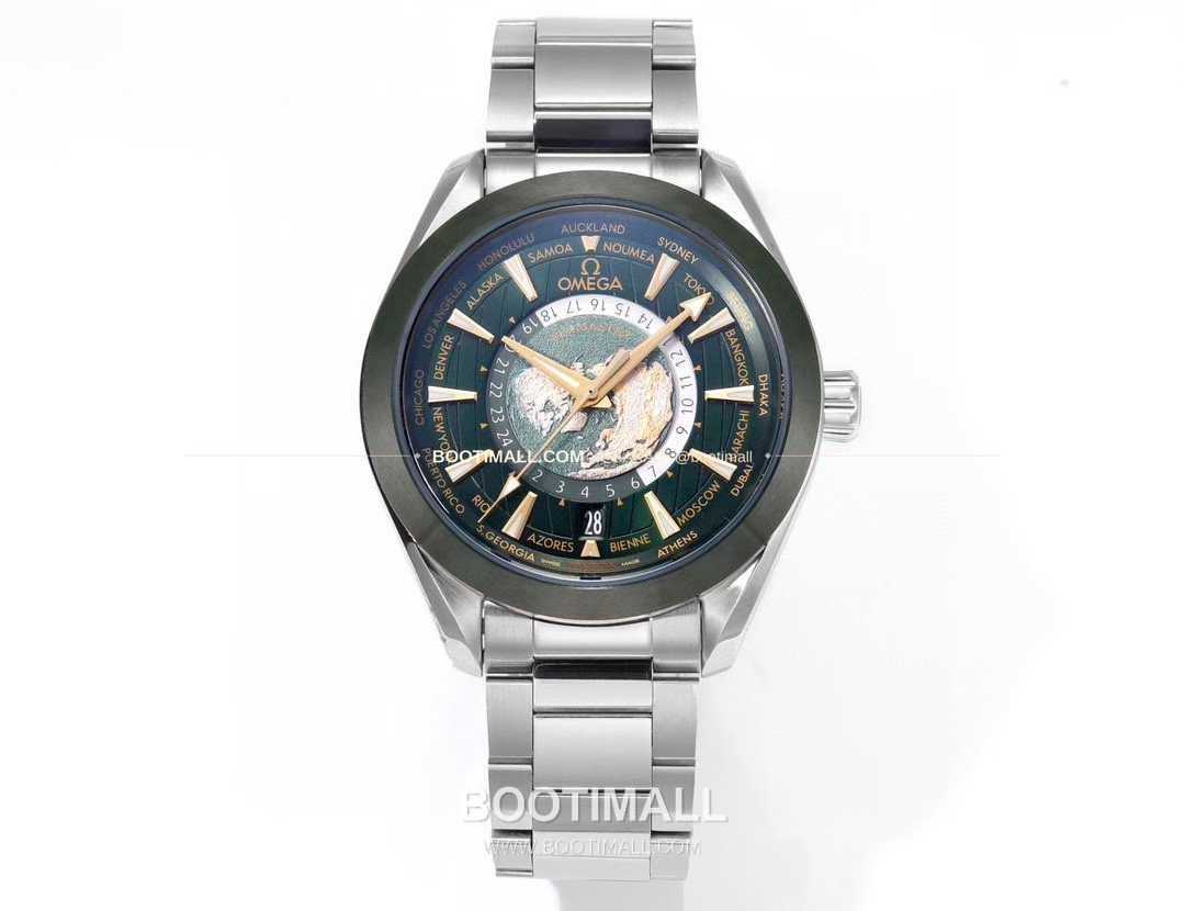 오메가 씨마스터 월드타이머 스틸 블루다이얼 월드타임 오토매틱 Omega Seamaster Worldtimer Steel Blue Dial World Time Automatic 220.10.43.22.03.001 43mm 1