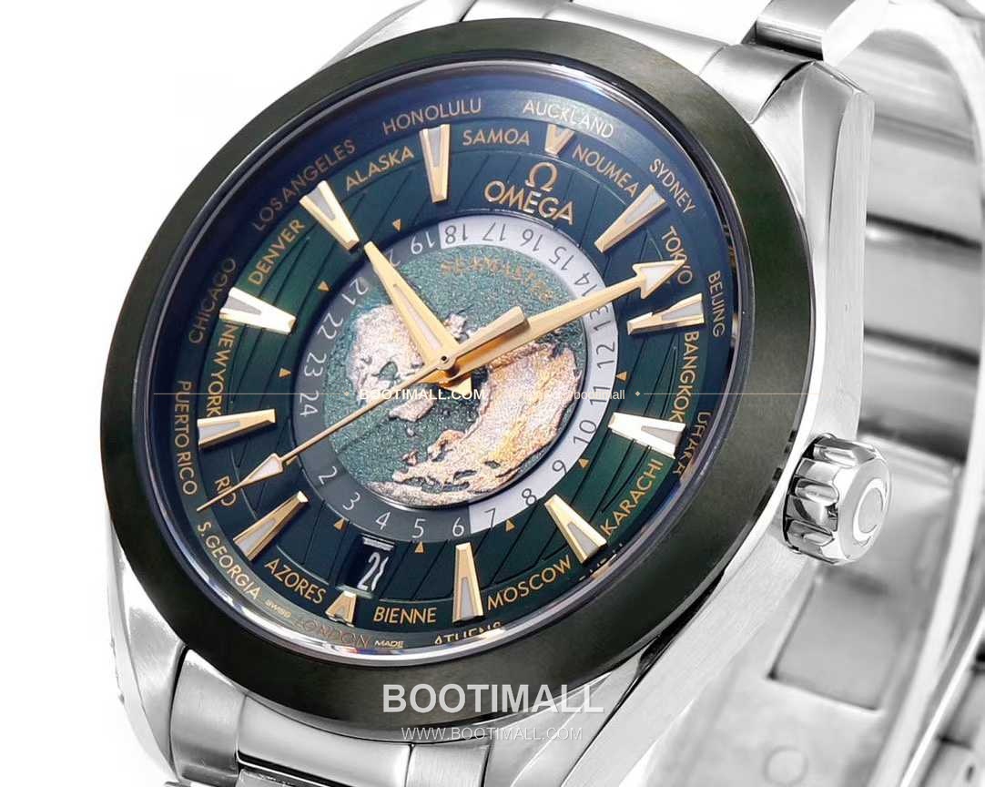 오메가 씨마스터 월드타이머 스틸 블루다이얼 월드타임 오토매틱 Omega Seamaster Worldtimer Steel Blue Dial World Time Automatic 220.10.43.22.03.001 43mm 3