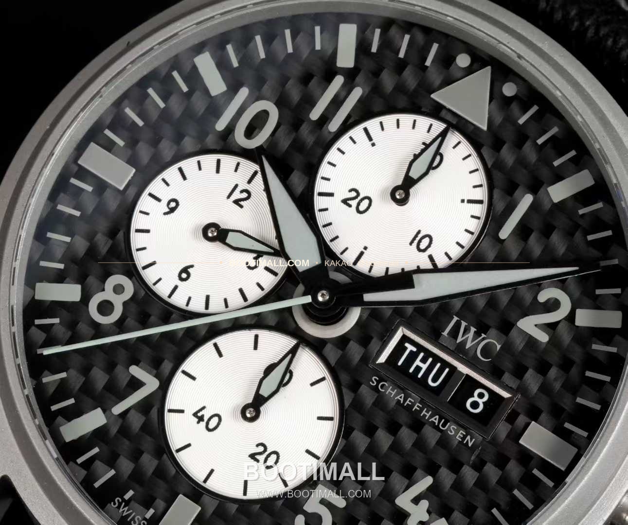 아이더블유씨 파일럿 스틸 블랙다이얼 크로노그래프 데이데이트 오토매틱 IWC Pilot Steel Black Dial Chronograph Day Date Automatic 43mm 6