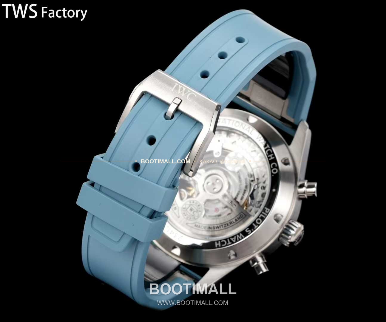 아이더블유씨 파일럿 스틸 블랙다이얼 크로노그래프 데이데이트 오토매틱 IWC Pilot Steel Black Dial Chronograph Day Date Automatic 43mm 10