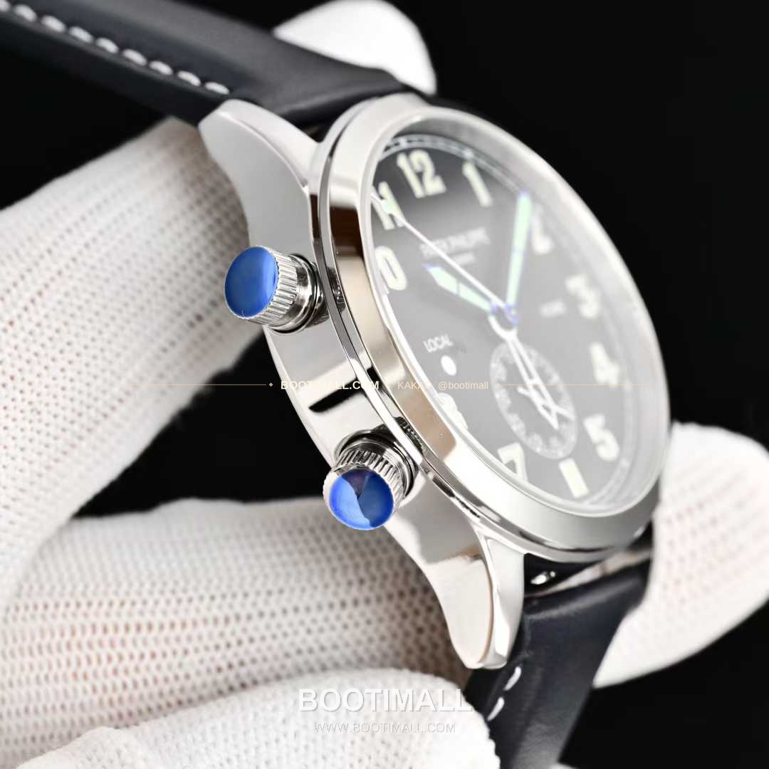 파텍필립 칼라트라바 파일럿 트래블타임 스틸 블랙다이얼 GMT 오토매틱 Patek Philippe Calatrava Pilot Travel Time Steel Black Dial GMT Automatic 5524G 40.8mm 4