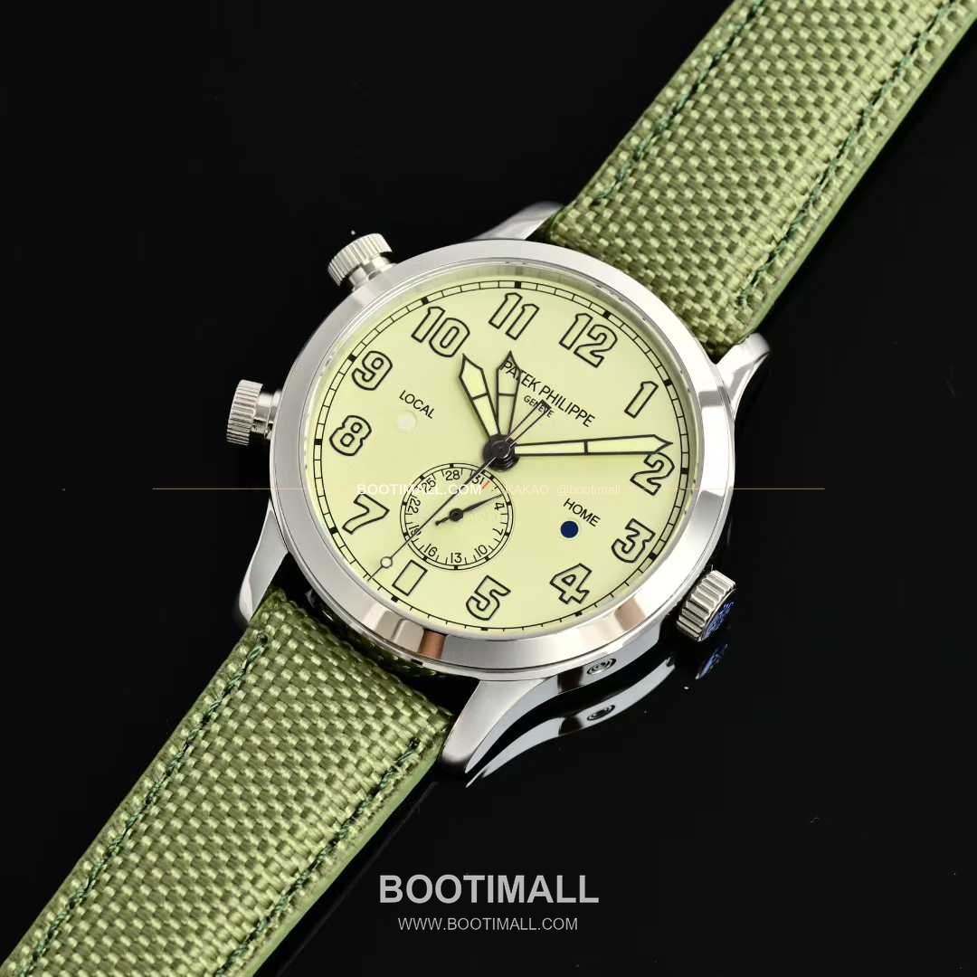 파텍필립 칼라트라바 파일럿 트래블타임 스틸 블랙다이얼 GMT 오토매틱 Patek Philippe Calatrava Pilot Travel Time Steel Black Dial GMT Automatic 5524G 40.8mm 7