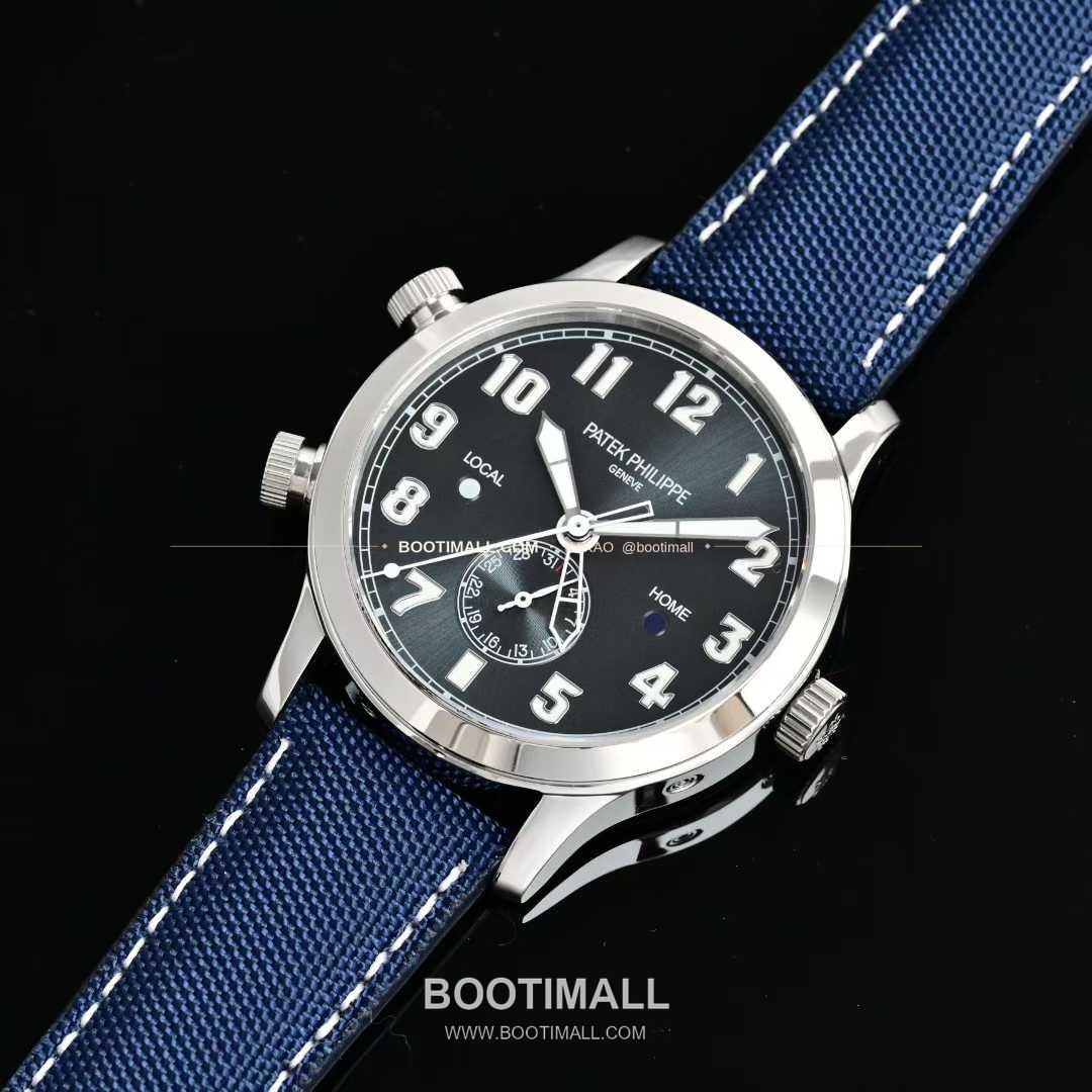 파텍필립 칼라트라바 파일럿 트래블타임 스틸 블랙다이얼 GMT 오토매틱 Patek Philippe Calatrava Pilot Travel Time Steel Black Dial GMT Automatic 5524G 40.8mm 9