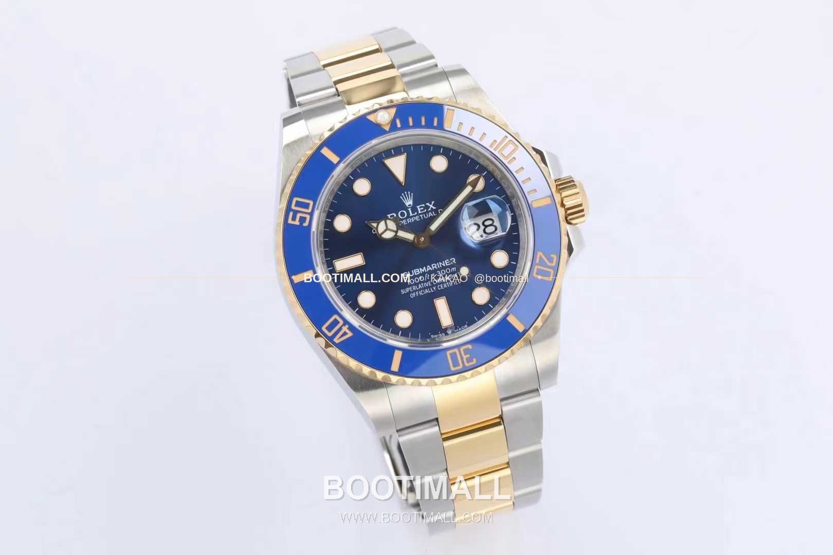 롤렉스 서브마리너 스틸 골드톤 세라믹베젤 블랙다이얼 다이버 오토매틱 Rolex Submariner Steel Gold Tone Ceramic Bezel Black Dial Diver Automatic 41mm 4