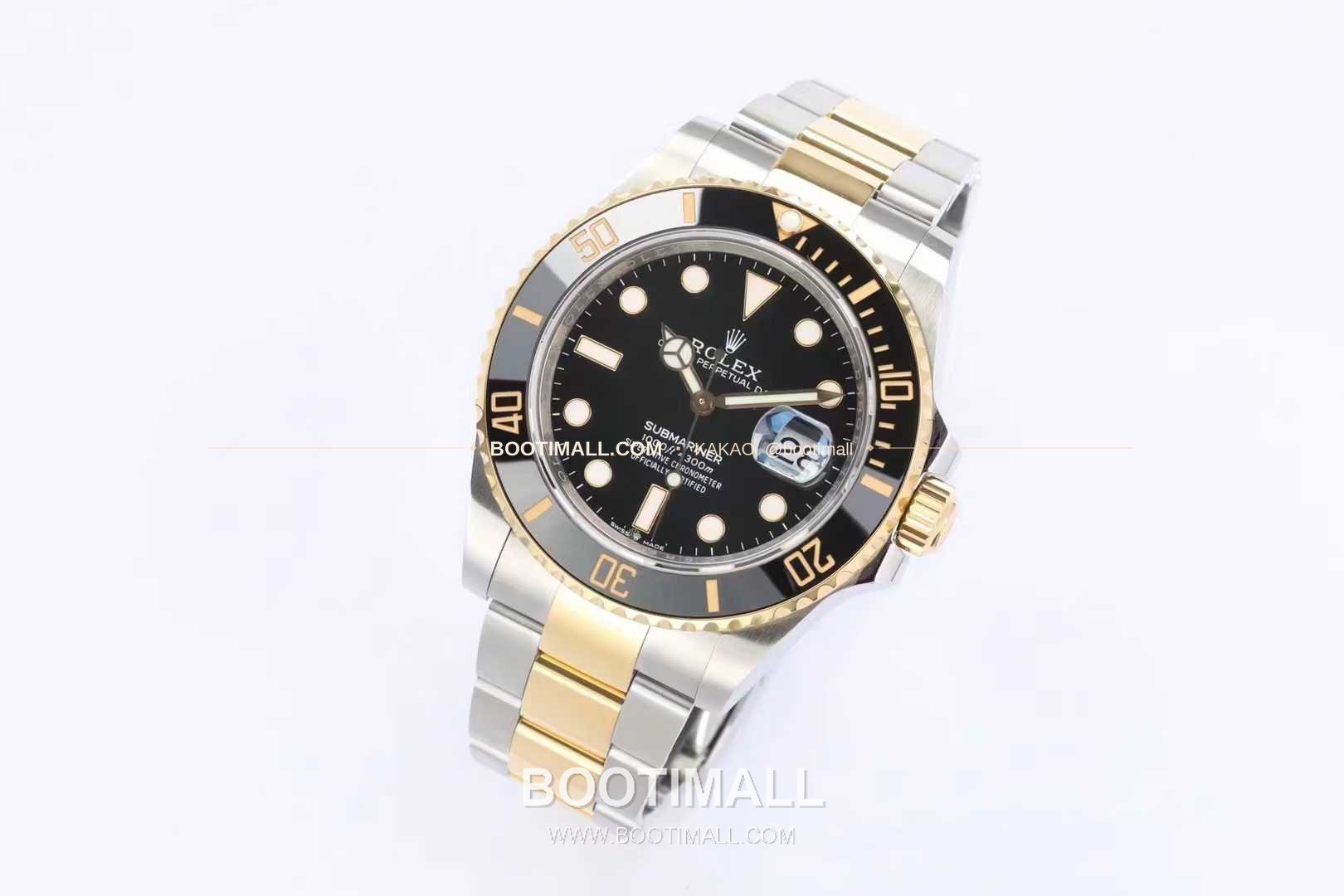 롤렉스 서브마리너 스틸 골드톤 세라믹베젤 블랙다이얼 다이버 오토매틱 Rolex Submariner Steel Gold Tone Ceramic Bezel Black Dial Diver Automatic 41mm 3