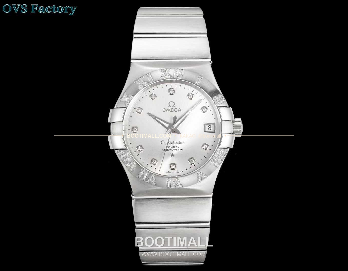 오메가 컨스텔레이션 스틸 골드톤 다이아몬드 로만베젤 데이트 오토매틱 Omega Constellation Steel Gold Tone Diamond Roman Bezel Date Automatic 123.25.38.21.58.002 38mm 1