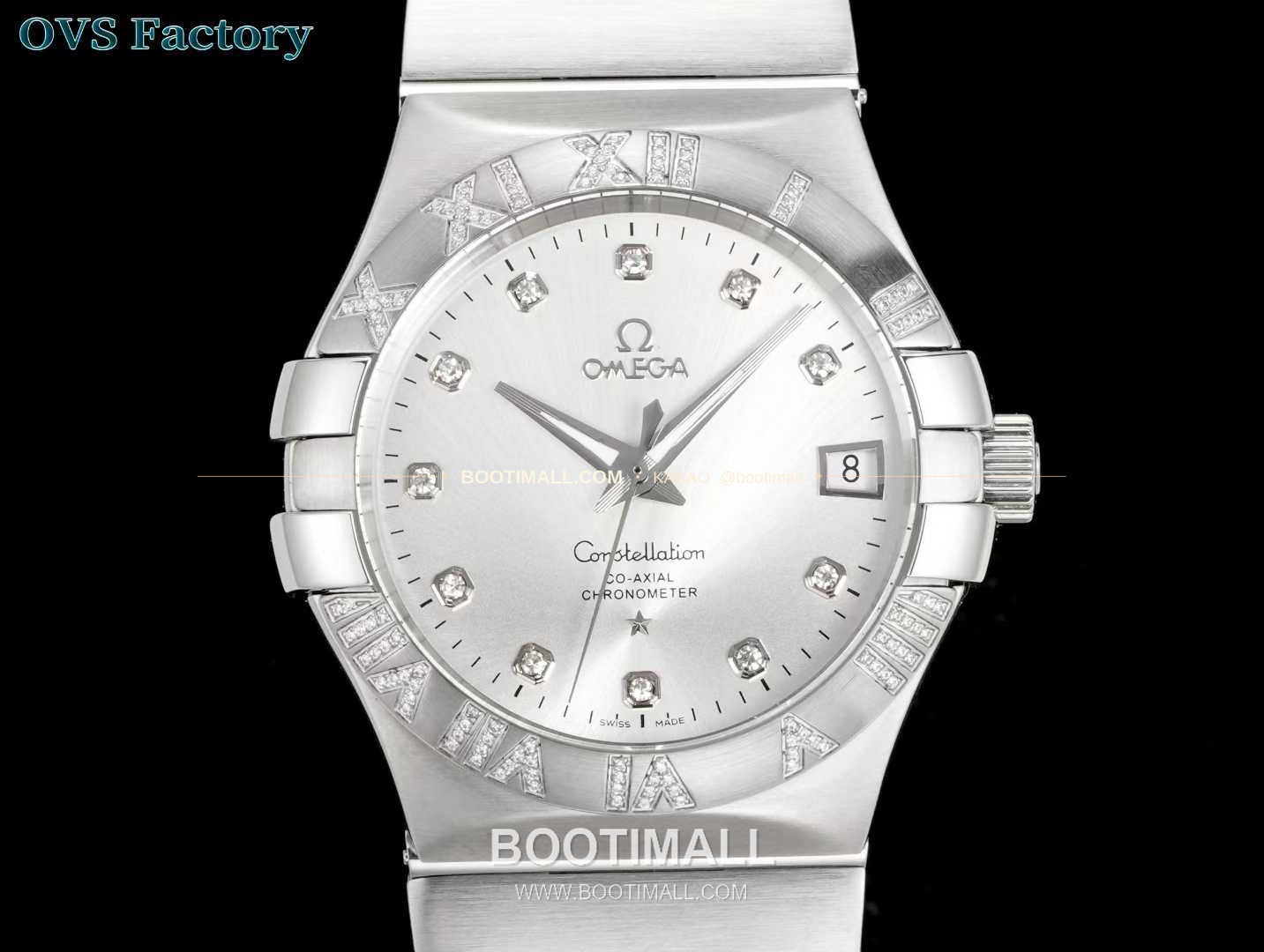 오메가 컨스텔레이션 스틸 골드톤 다이아몬드 로만베젤 데이트 오토매틱 Omega Constellation Steel Gold Tone Diamond Roman Bezel Date Automatic 123.25.38.21.58.002 38mm 2