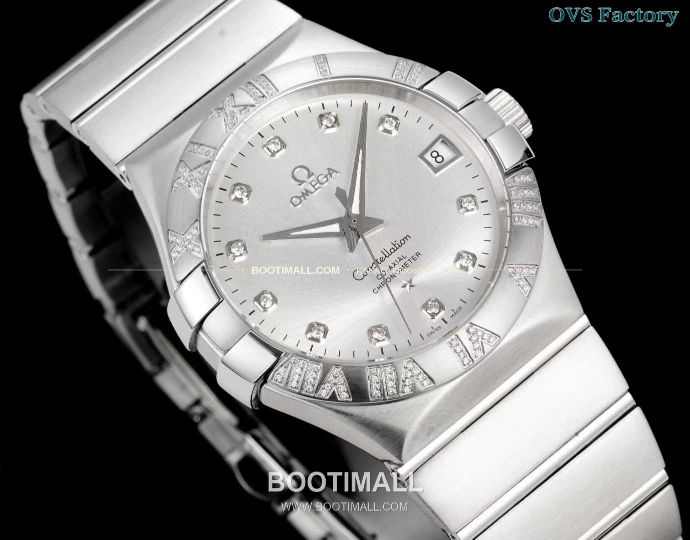 오메가 컨스텔레이션 스틸 골드톤 다이아몬드 로만베젤 데이트 오토매틱 Omega Constellation Steel Gold Tone Diamond Roman Bezel Date Automatic 123.25.38.21.58.002 38mm 3