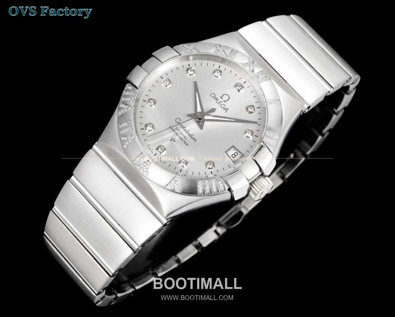 오메가 컨스텔레이션 스틸 골드톤 다이아몬드 로만베젤 데이트 오토매틱 Omega Constellation Steel Gold Tone Diamond Roman Bezel Date Automatic 123.25.38.21.58.002 38mm 4