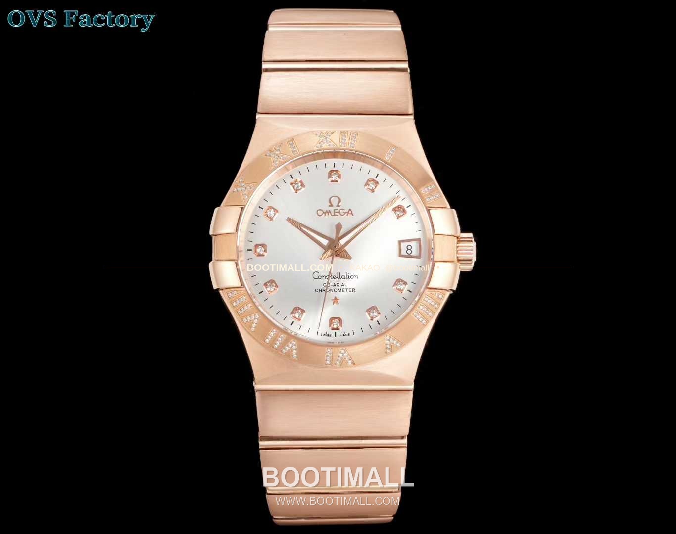 오메가 컨스텔레이션 스틸 골드톤 다이아몬드 로만베젤 데이트 오토매틱 Omega Constellation Steel Gold Tone Diamond Roman Bezel Date Automatic 123.25.38.21.58.002 38mm 1