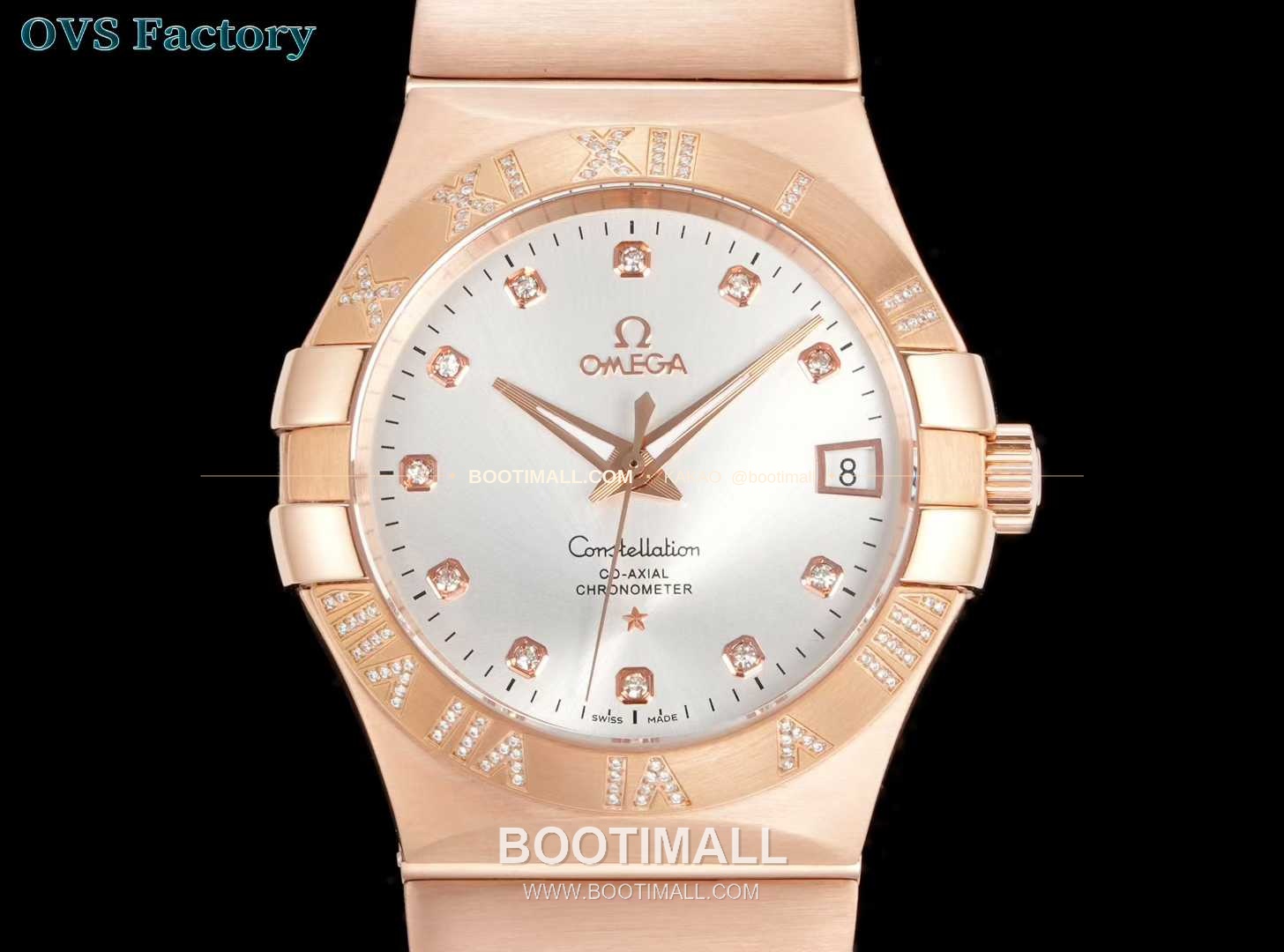 오메가 컨스텔레이션 스틸 골드톤 다이아몬드 로만베젤 데이트 오토매틱 Omega Constellation Steel Gold Tone Diamond Roman Bezel Date Automatic 123.25.38.21.58.002 38mm 3