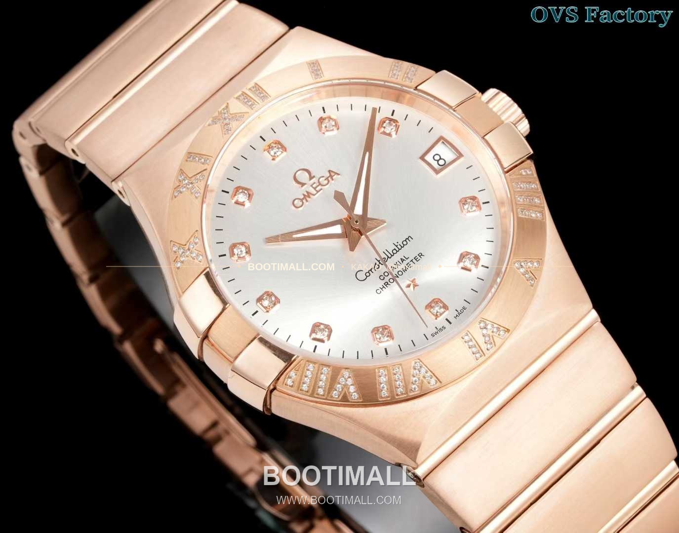 오메가 컨스텔레이션 스틸 골드톤 다이아몬드 로만베젤 데이트 오토매틱 Omega Constellation Steel Gold Tone Diamond Roman Bezel Date Automatic 123.25.38.21.58.002 38mm 4