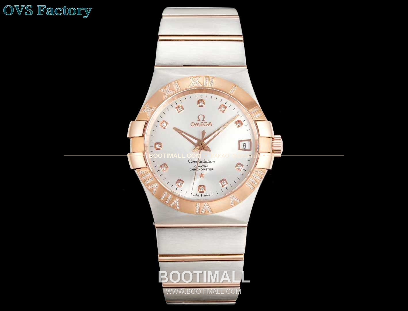 오메가 컨스텔레이션 스틸 골드톤 다이아몬드 로만베젤 데이트 오토매틱 Omega Constellation Steel Gold Tone Diamond Roman Bezel Date Automatic 123.25.38.21.58.002 38mm 1