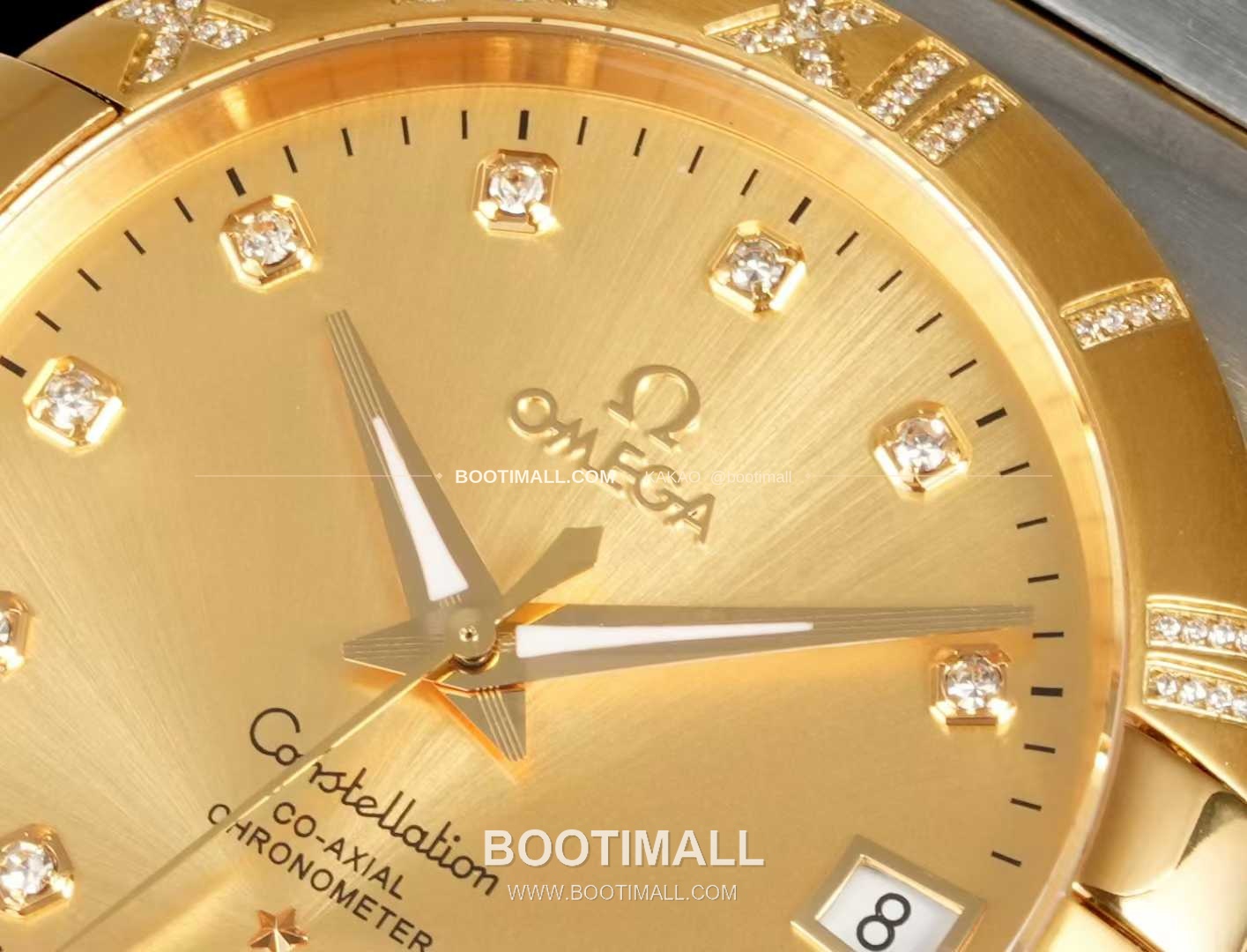 오메가 컨스텔레이션 스틸 골드톤 다이아몬드 로만베젤 데이트 오토매틱 Omega Constellation Steel Gold Tone Diamond Roman Bezel Date Automatic 123.25.38.21.58.002 38mm 5