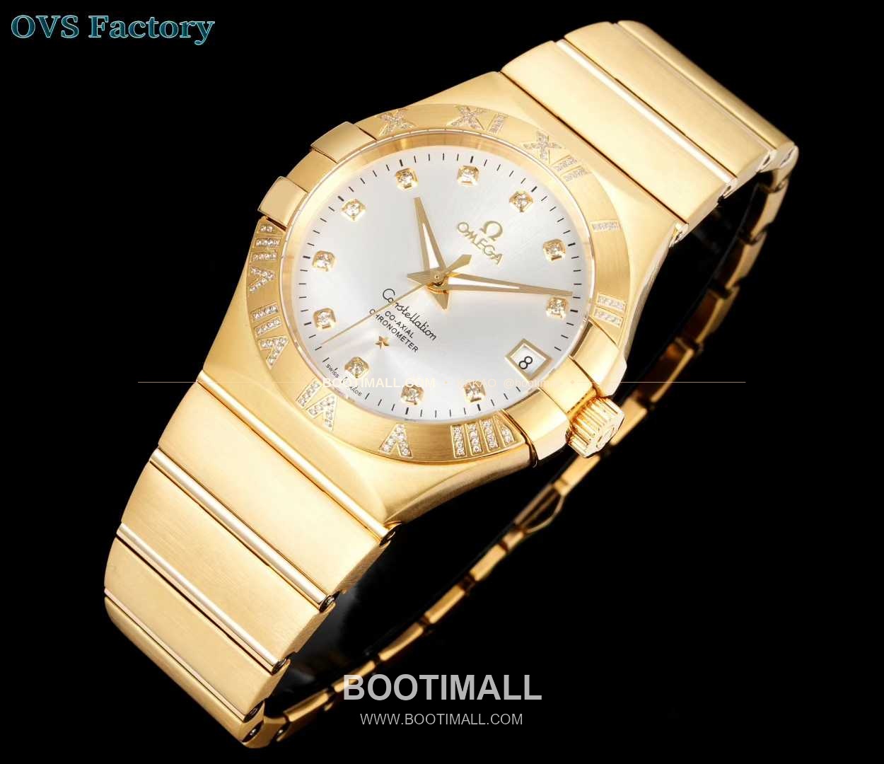 오메가 컨스텔레이션 스틸 골드톤 다이아몬드 로만베젤 데이트 오토매틱 Omega Constellation Steel Gold Tone Diamond Roman Bezel Date Automatic 123.25.38.21.58.002 38mm 4