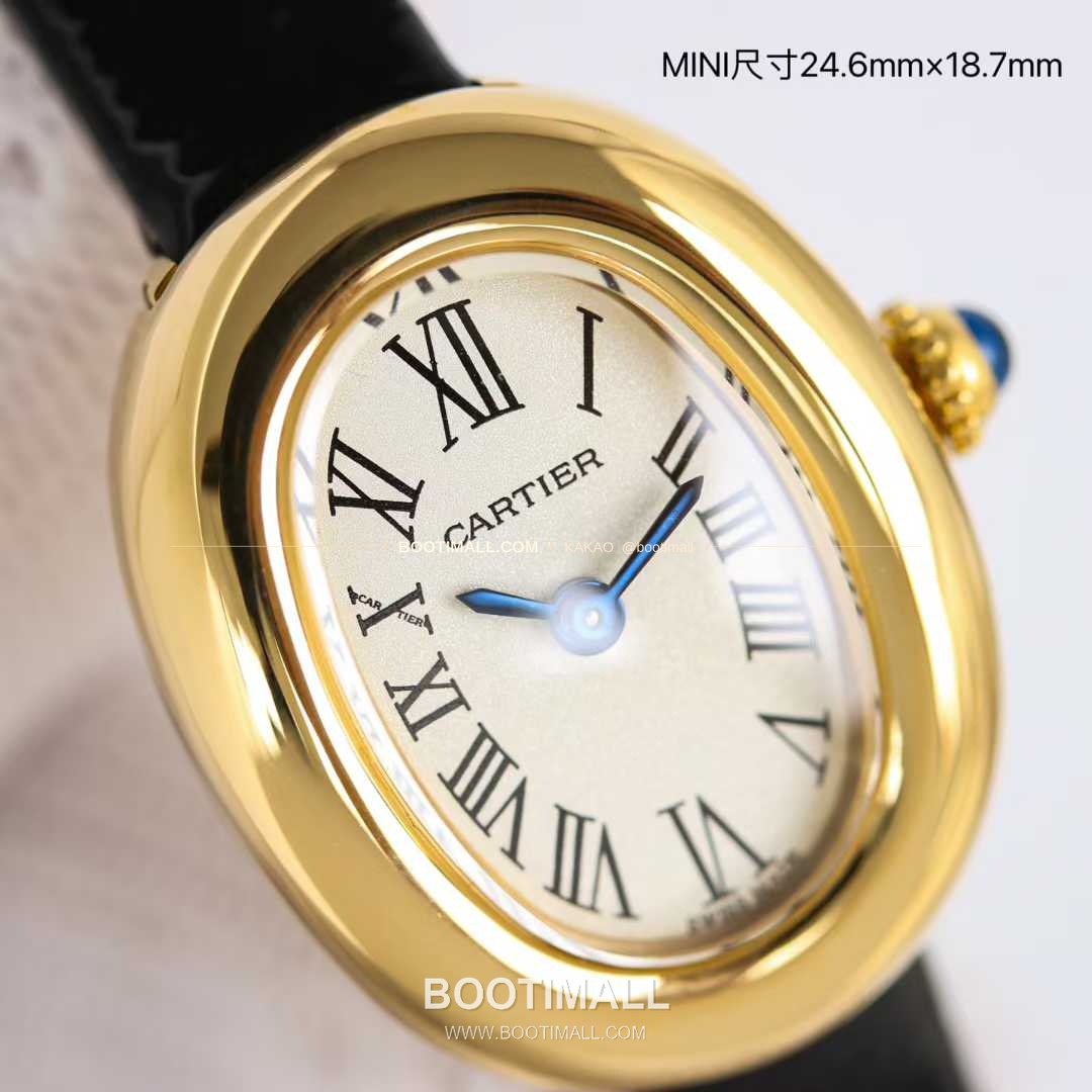 까르띠에 베누아 미니 스틸 화이트다이얼 로만인덱스 블루핸즈 쿼츠 Cartier Mini Baignoire Steel White Dial Roman Index Blue Hands Quartz 24.6mm 5