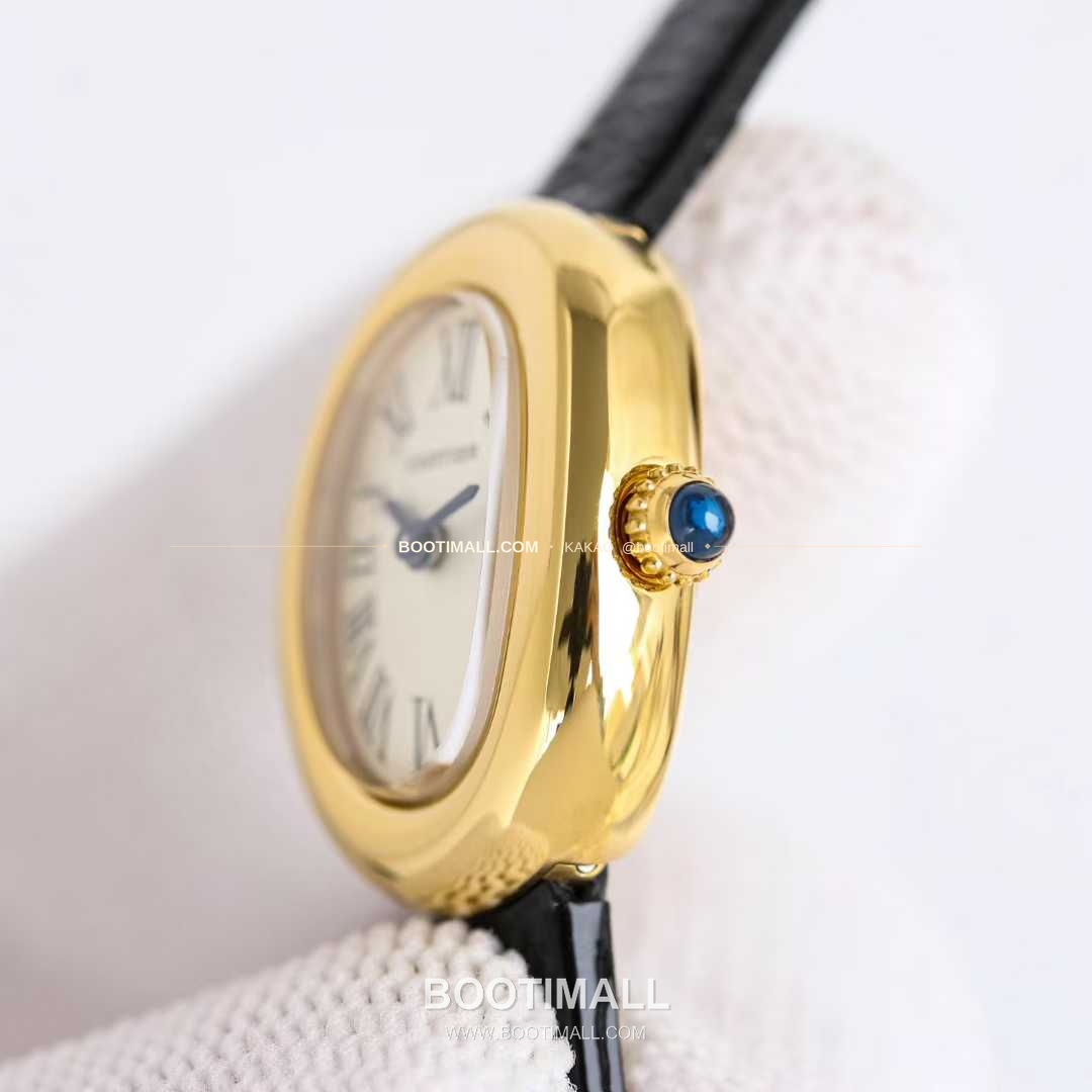 까르띠에 베누아 미니 스틸 화이트다이얼 로만인덱스 블루핸즈 쿼츠 Cartier Mini Baignoire Steel White Dial Roman Index Blue Hands Quartz 24.6mm 6