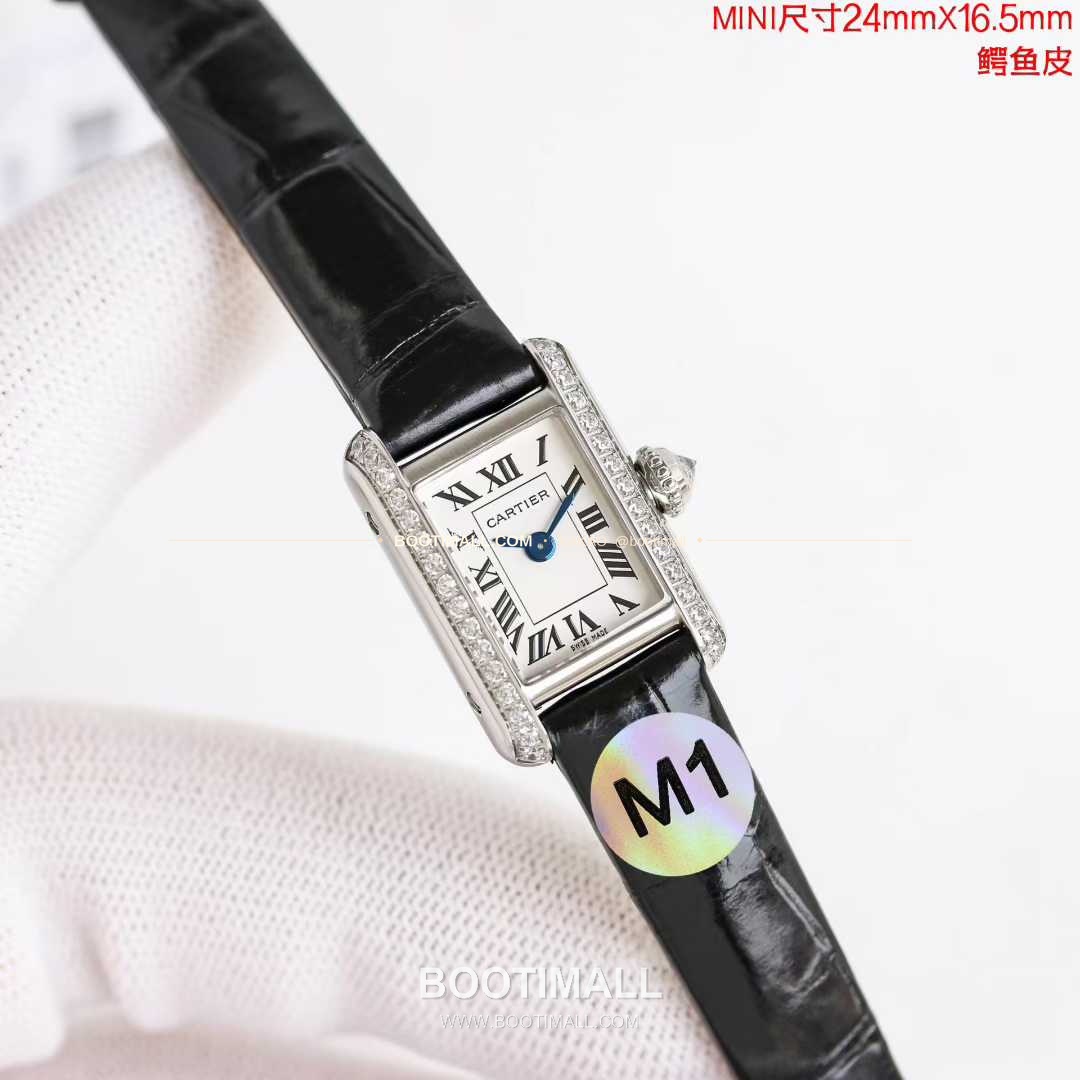 까르띠에 탱 루이 미니 골드톤 화이트다이얼 로만인덱스 블루핸즈 쿼츠 Cartier Tank Louis Mini Gold Tone White Dial Roman Index Blue Hands Quartz 24mm 3