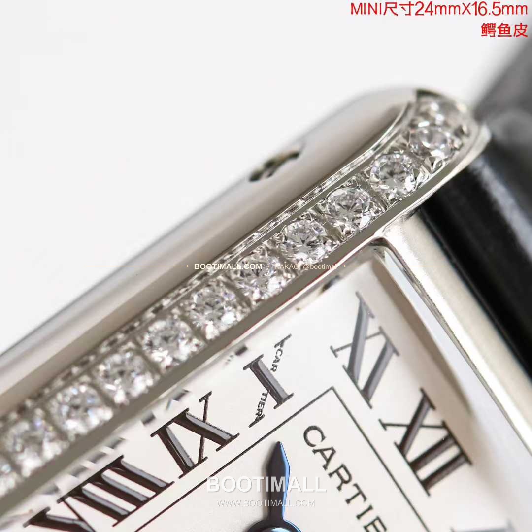 까르띠에 탱 루이 미니 골드톤 화이트다이얼 로만인덱스 블루핸즈 쿼츠 Cartier Tank Louis Mini Gold Tone White Dial Roman Index Blue Hands Quartz 24mm 7