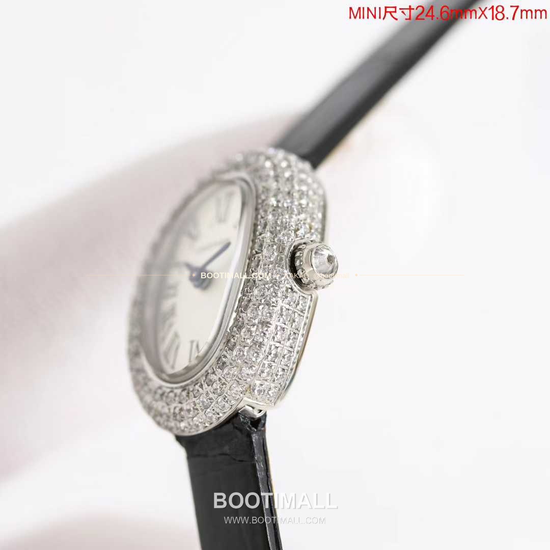 까르띠에 탱 루이 미니 골드톤 화이트다이얼 로만인덱스 블루핸즈 쿼츠 Cartier Tank Louis Mini Gold Tone White Dial Roman Index Blue Hands Quartz 24mm 7