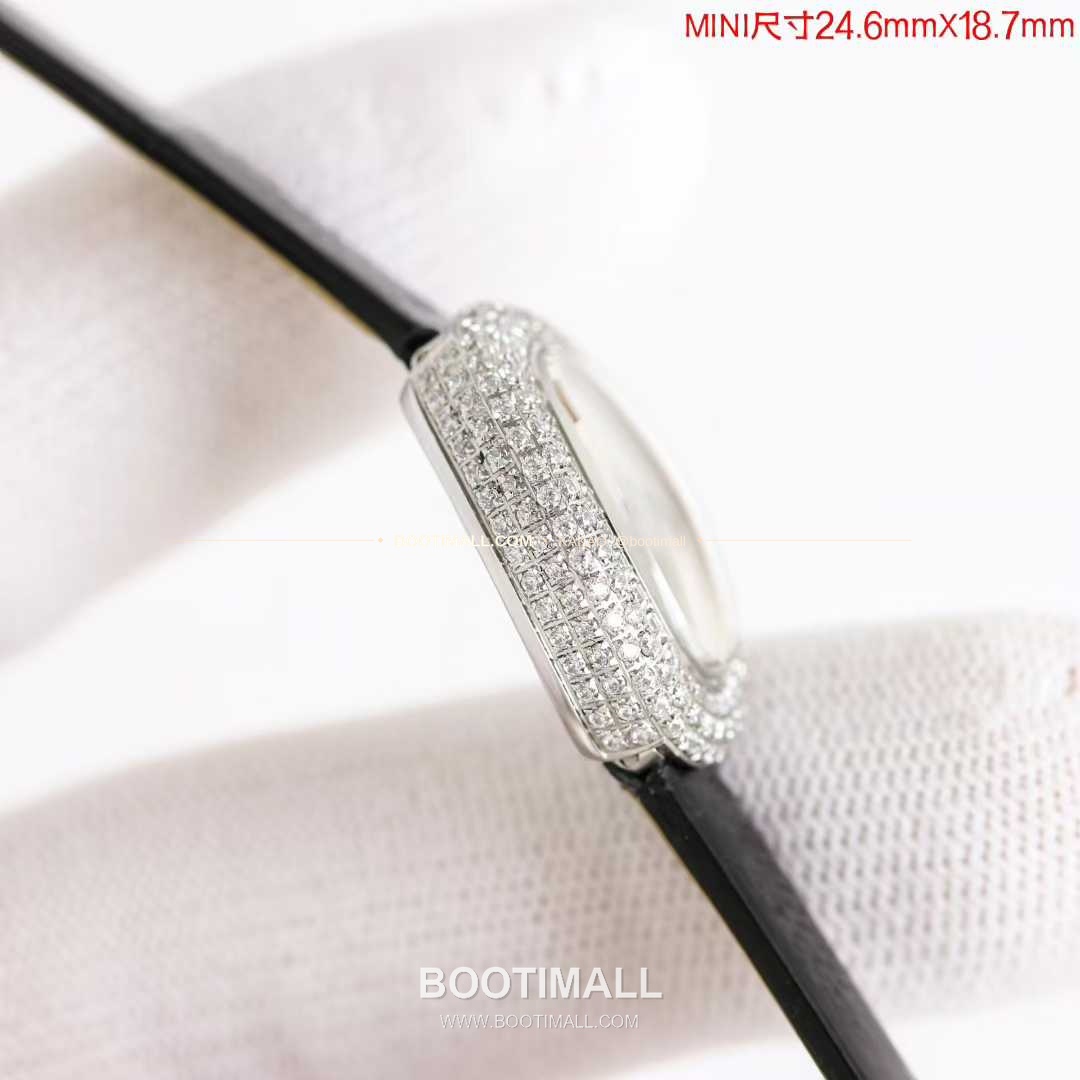 까르띠에 탱 루이 미니 골드톤 화이트다이얼 로만인덱스 블루핸즈 쿼츠 Cartier Tank Louis Mini Gold Tone White Dial Roman Index Blue Hands Quartz 24mm 8