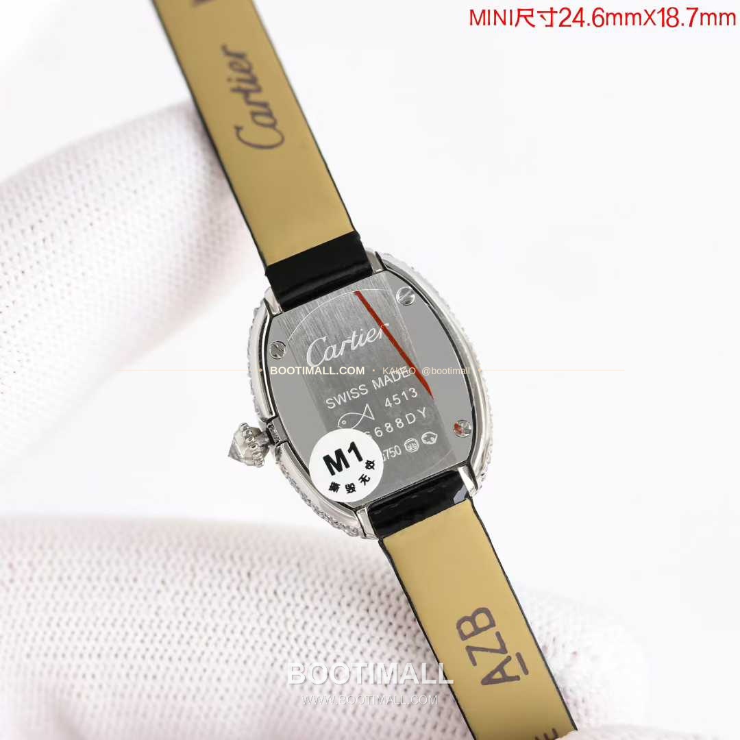 까르띠에 탱 루이 미니 골드톤 화이트다이얼 로만인덱스 블루핸즈 쿼츠 Cartier Tank Louis Mini Gold Tone White Dial Roman Index Blue Hands Quartz 24mm 10