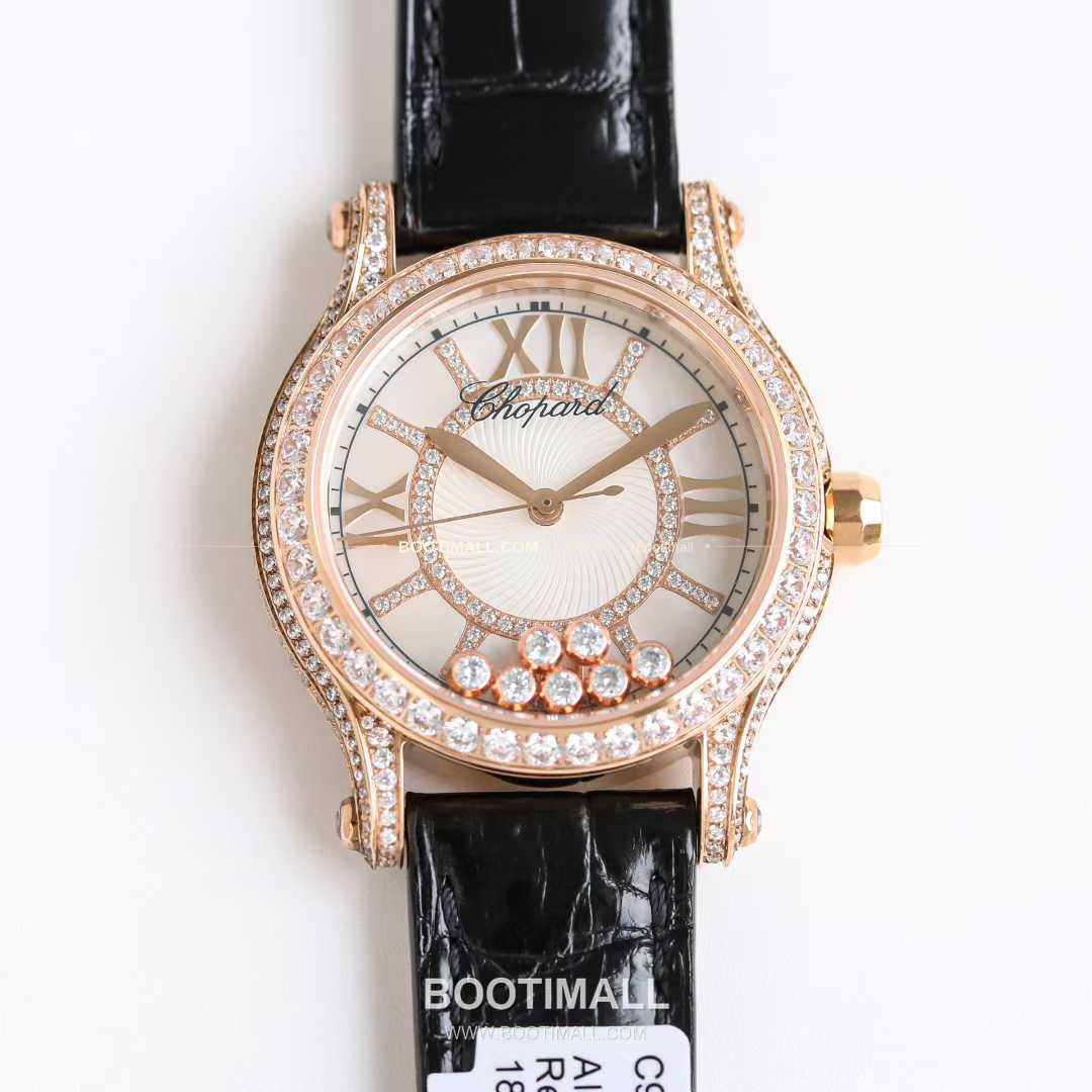 쇼파드 해피스포트 스틸 풀다이아 자개다이얼 플로팅젬 오토매틱 Chopard Happy Sport Steel Full Diamond Mother of Pearl Floating Gems Automatic 36mm 2