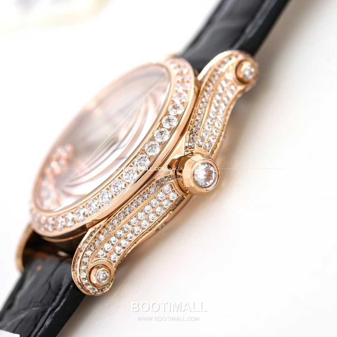 쇼파드 해피스포트 스틸 풀다이아 자개다이얼 플로팅젬 오토매틱 Chopard Happy Sport Steel Full Diamond Mother of Pearl Floating Gems Automatic 36mm 7