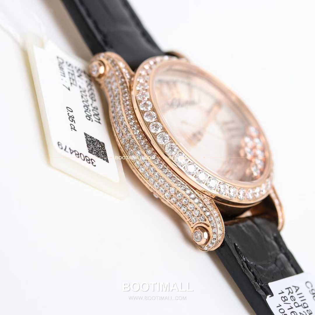 쇼파드 해피스포트 스틸 풀다이아 자개다이얼 플로팅젬 오토매틱 Chopard Happy Sport Steel Full Diamond Mother of Pearl Floating Gems Automatic 36mm 8