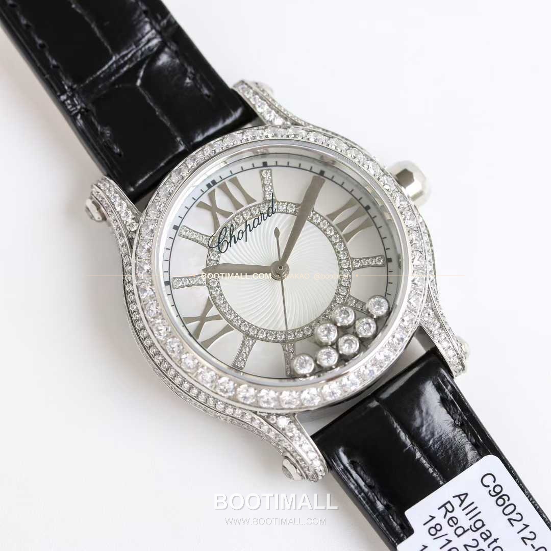 쇼파드 해피스포트 스틸 풀다이아 자개다이얼 플로팅젬 오토매틱 Chopard Happy Sport Steel Full Diamond Mother of Pearl Floating Gems Automatic 36mm 3