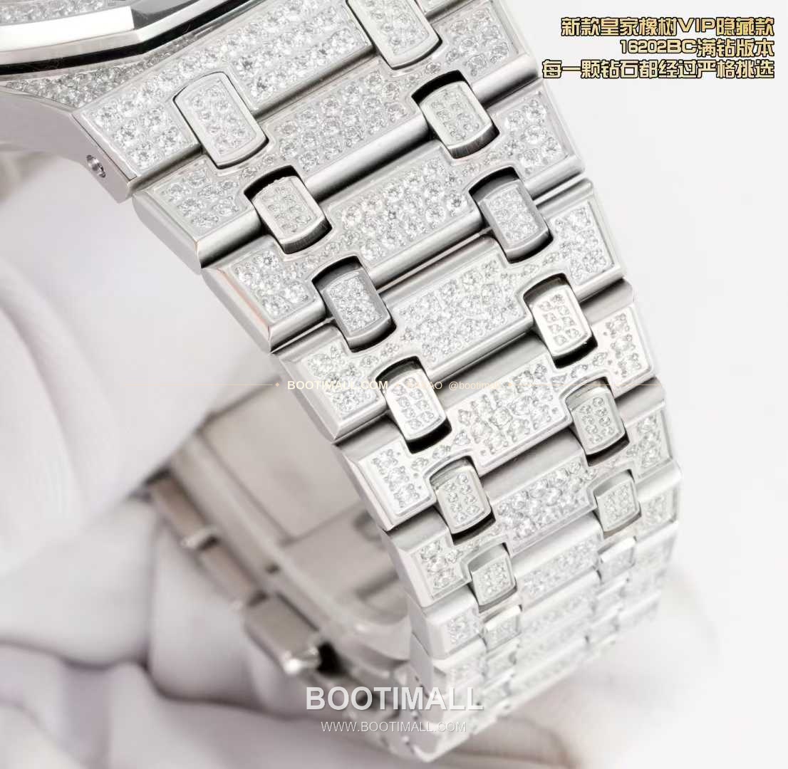 오데마피게 로열오크 풀다이아 화이트골드 스켈레톤 오토매틱 Audemars Piguet Royal Oak Full Diamond White Gold Skeleton Automatic 16202BC 39mm 7