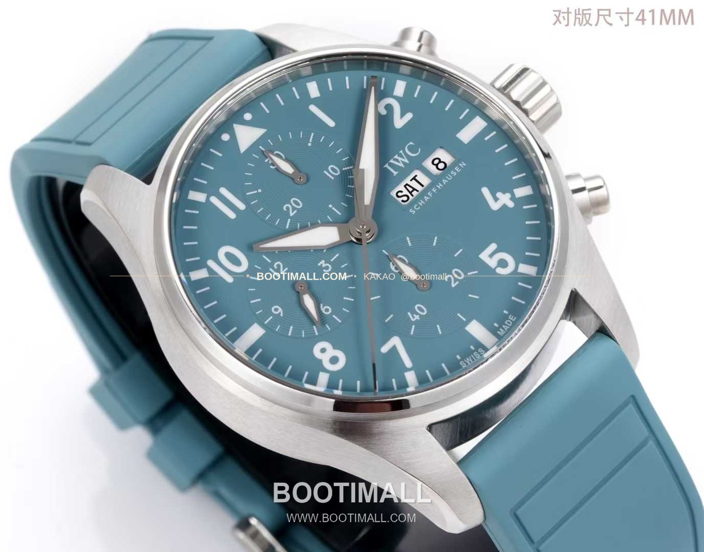 아이더블유씨 파일럿 크로노그래프 블랙골드 다이얼 러버밴드 오토매틱 IWC Pilot Chronograph Black Gold Dial Rubber Strap Automatic IW388116 41mm 4