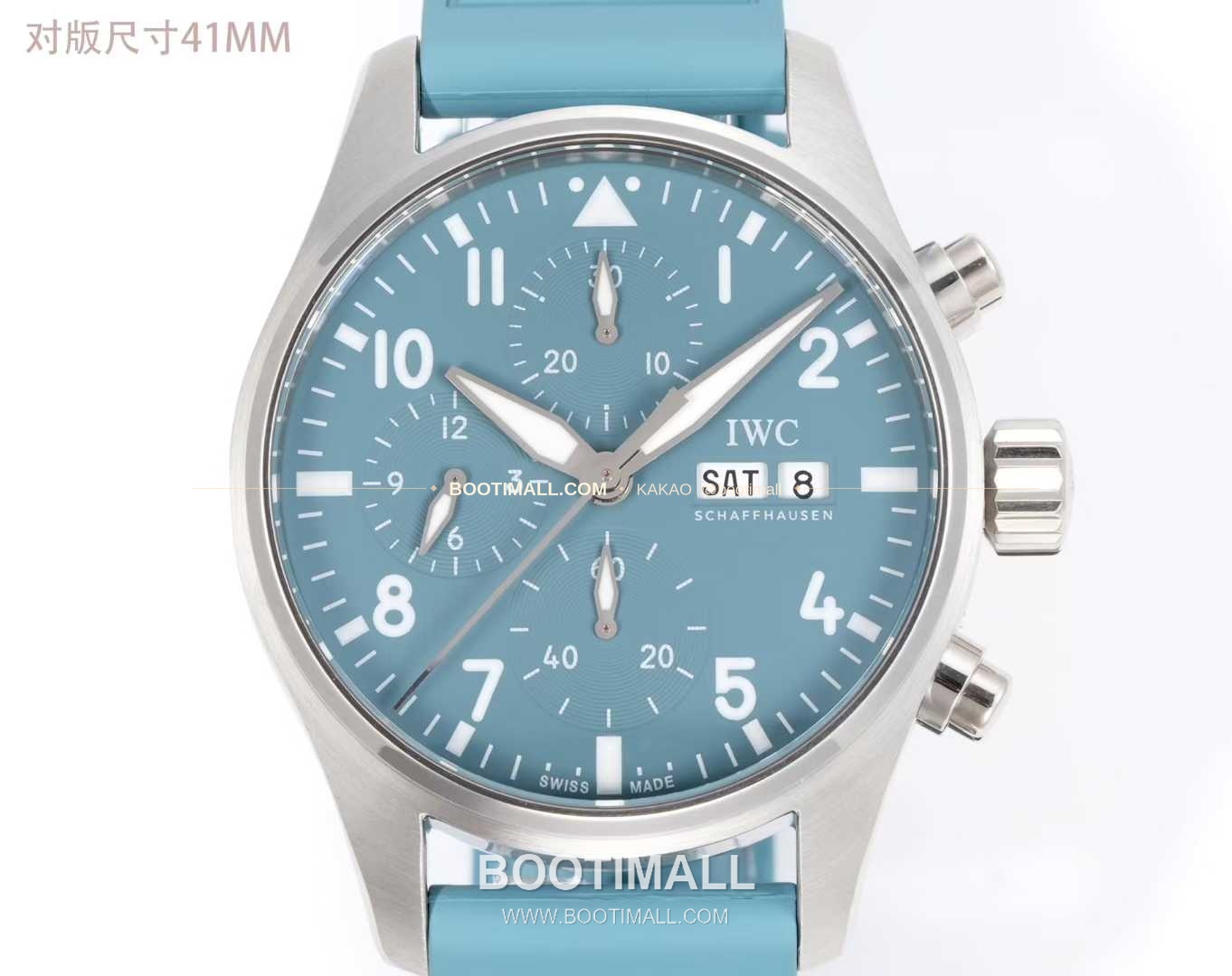 아이더블유씨 파일럿 크로노그래프 블랙골드 다이얼 러버밴드 오토매틱 IWC Pilot Chronograph Black Gold Dial Rubber Strap Automatic IW388116 41mm 6