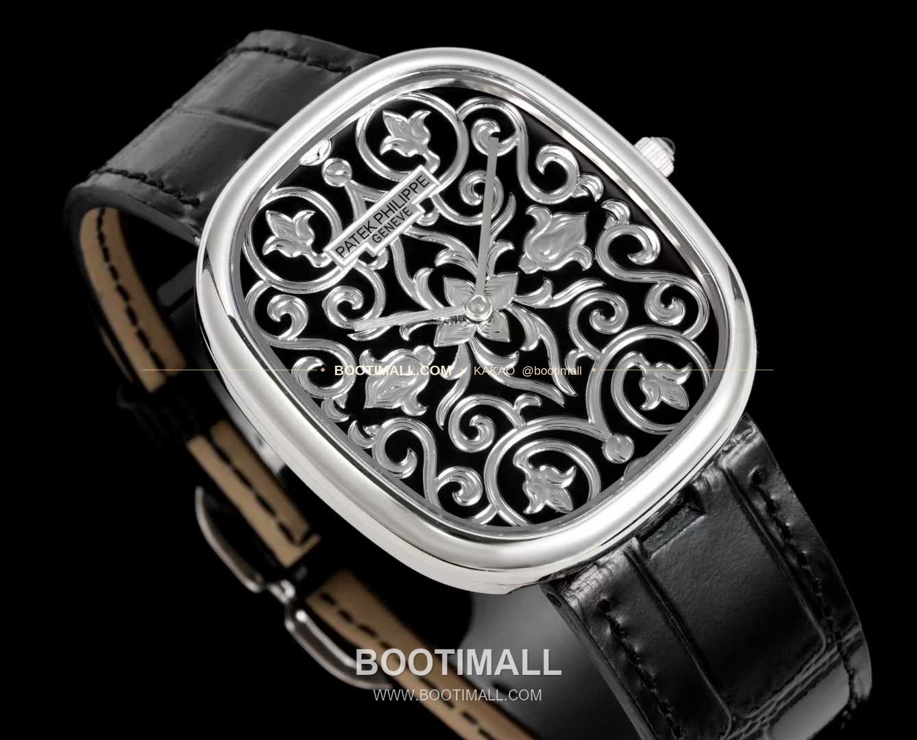 파텍필립 골든 엘립스 화이트골드 블랙에나멜 다이얼 슬림 오토매틱 Patek Philippe Golden Ellipse White Gold Black Enamel Dial Slim Automatic 5738/51G-001 5