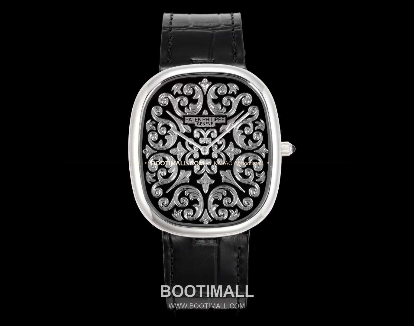 파텍필립 골든 엘립스 화이트골드 블랙에나멜 다이얼 슬림 오토매틱 Patek Philippe Golden Ellipse White Gold Black Enamel Dial Slim Automatic 5738/51G-001 2