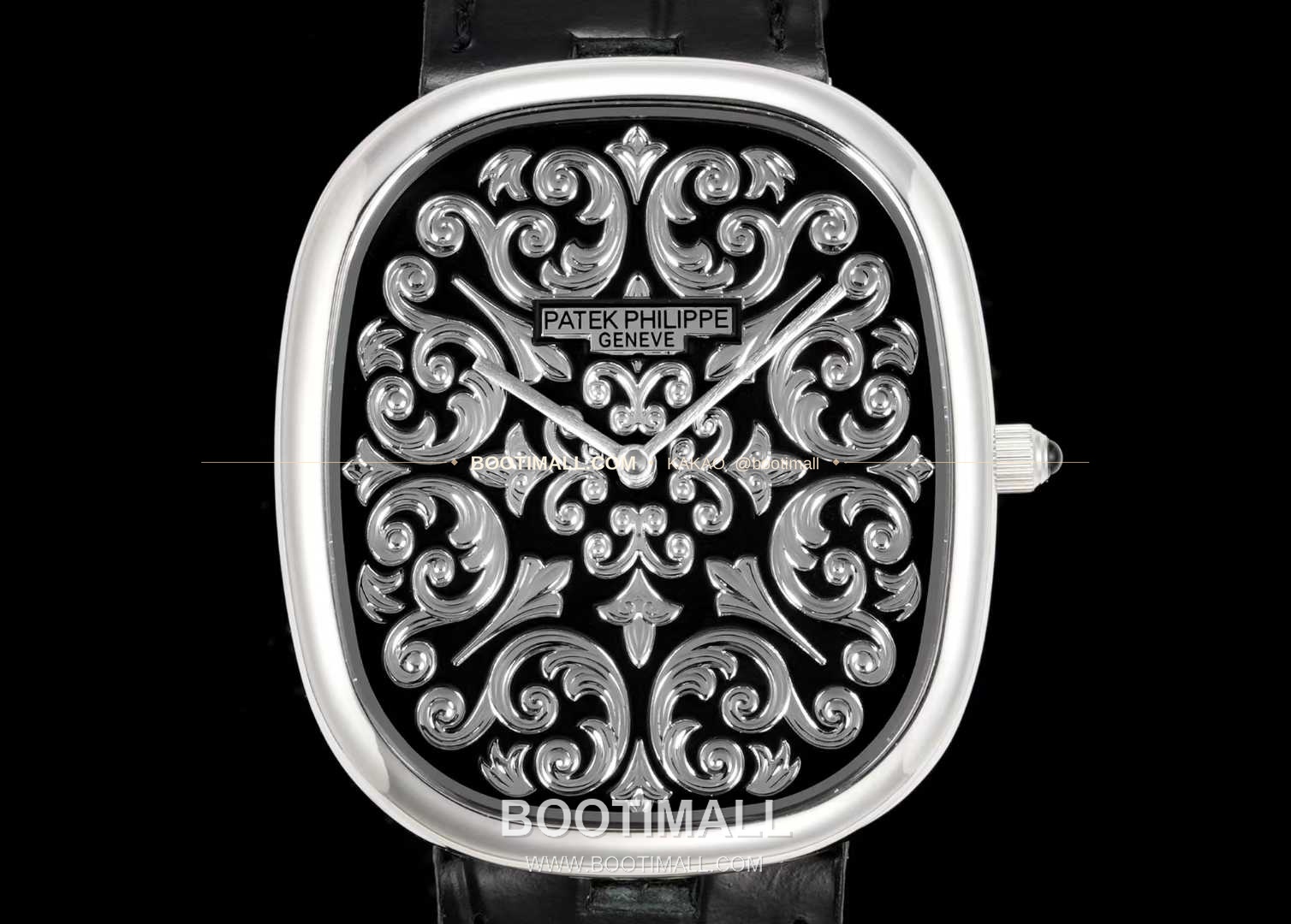 파텍필립 골든 엘립스 화이트골드 블랙에나멜 다이얼 슬림 오토매틱 Patek Philippe Golden Ellipse White Gold Black Enamel Dial Slim Automatic 5738/51G-001 3