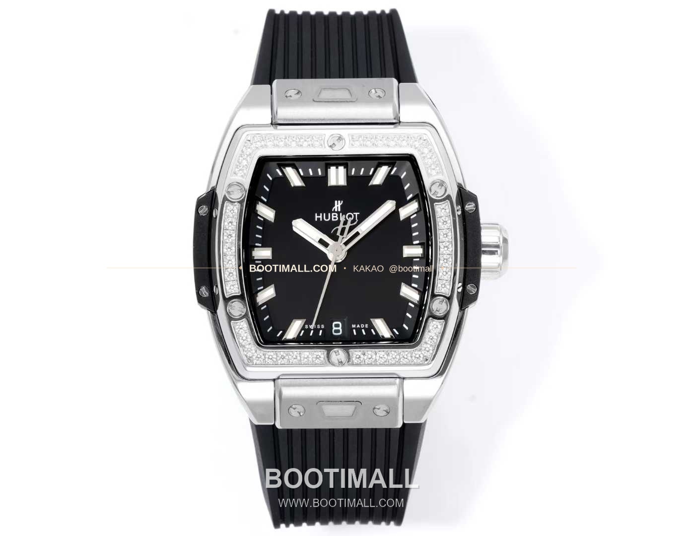 위블로 빅뱅 다이아몬드 스틸 스켈레톤 러버밴드 오토매틱 Hublot Big Bang Diamond Steel Skeleton Rubber Strap Automatic 39mm 1